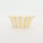 Striped Floral Bowl–cream yellow