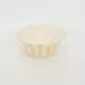 Striped Floral Bowl–cream yellow