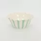 Striped Floral Bowl–mint green