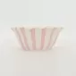 Striped Floral Bowl–soft pink