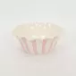 Striped Floral Bowl–soft pink