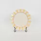 Striped Floral Plate–cream yellow