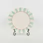 Striped Floral Plate–mint green