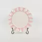 Striped Floral Plate–soft pink