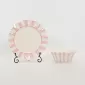 Striped Floral Plate–soft pink