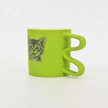 Cat Mug-casual green