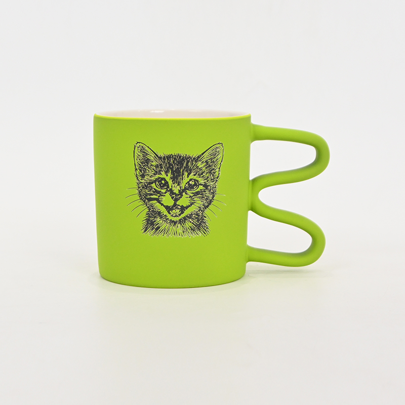 Cat Mug-casual green