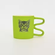 Cat Mug-casual green