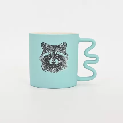 Raccoon Mug-gentle blue