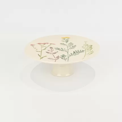 Floral Crackle Glaze Cake Stand