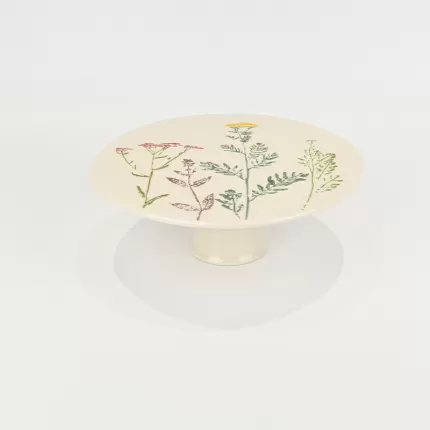 Floral Crackle Glaze Cake Stand