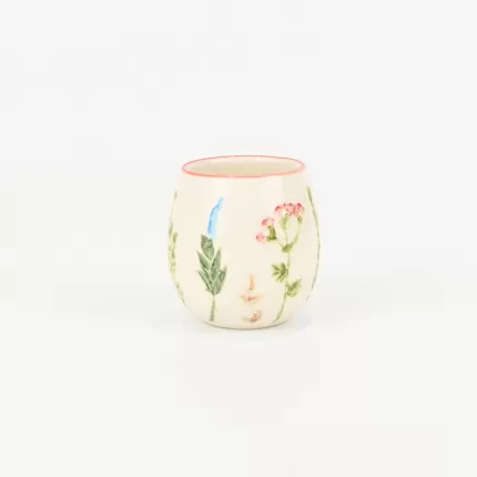 Floral Crackle Glaze Cup