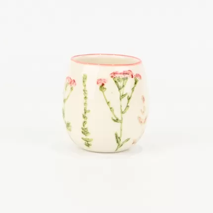 Floral Crackle Glaze Cup