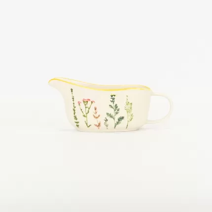 Floral Crackle Glaze Gravy Boat