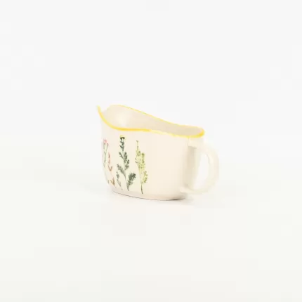 Floral Crackle Glaze Gravy Boat