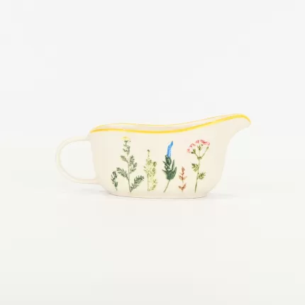 Floral Crackle Glaze Gravy Boat