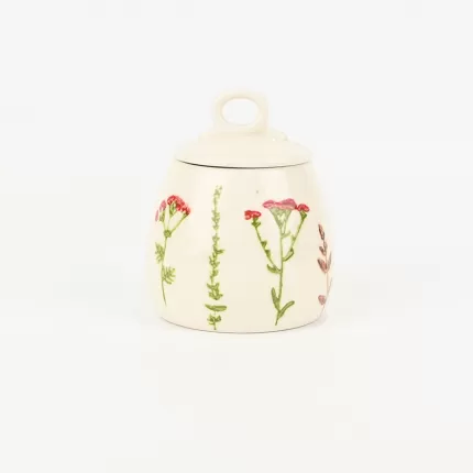 Floral Crackle Glaze Jar