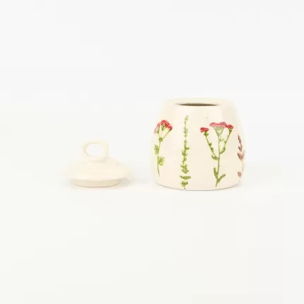 Floral Crackle Glaze Jar