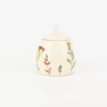 Floral Crackle Glaze Jar