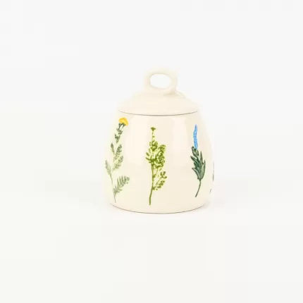 Floral Crackle Glaze Jar