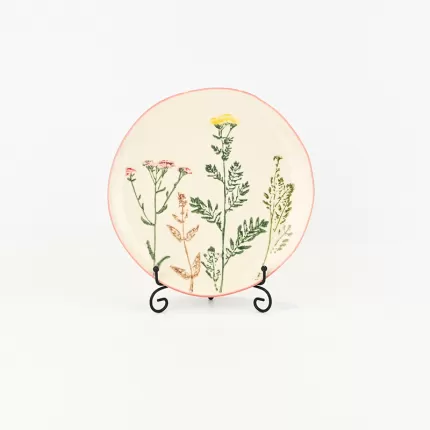 Floral Crackle Glaze Plate