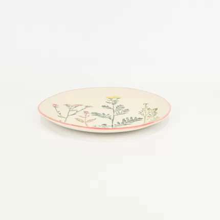 Floral Crackle Glaze Plate