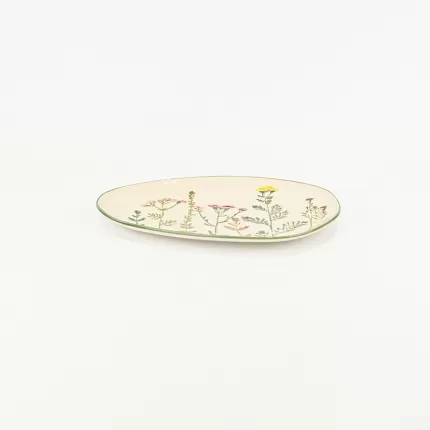 Floral Crackle Glaze Plate