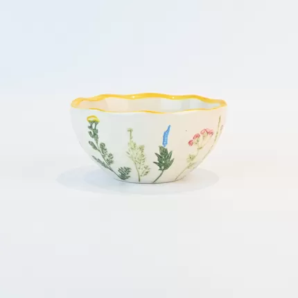 Floral Crackle Glaze Bowl