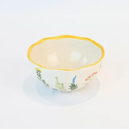 Floral Crackle Glaze Bowl