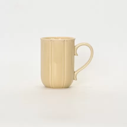 Milk coffee yellow Curly Leaf Emboss Mug