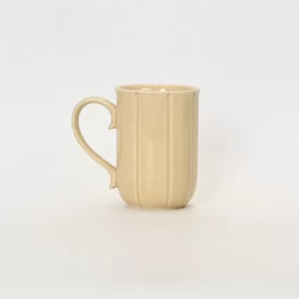 Milk coffee yellow Curly Leaf Emboss Mug