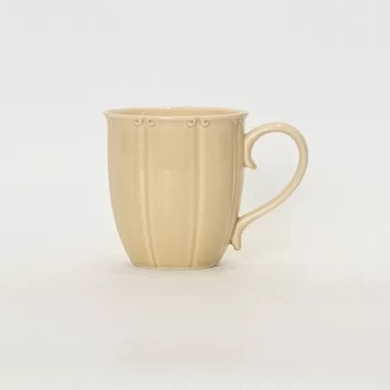 Milk coffee yellow Curly Leaf Emboss Mug