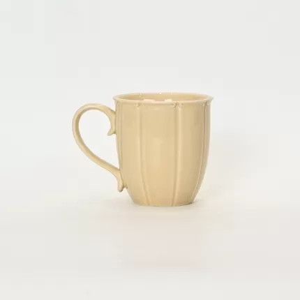 Milk coffee yellow Curly Leaf Emboss Mug