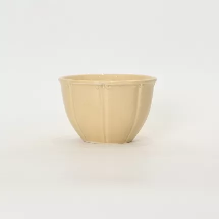 Milk coffee yellow Curly Leaf Emboss Bowl