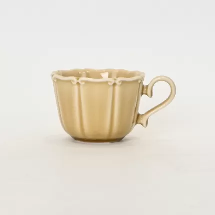 Milk coffee yellow Curly Leaf Emboss Mug