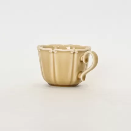 Milk coffee yellow Curly Leaf Emboss Mug