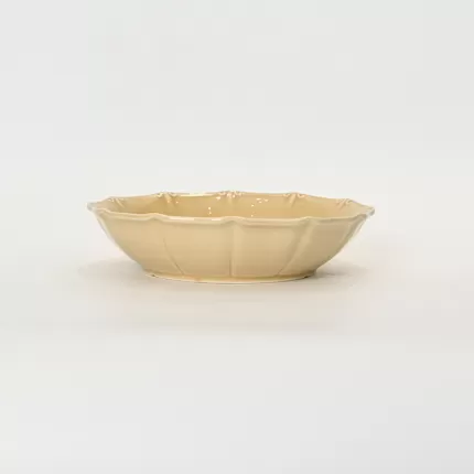 Milk coffee yellow Curly Leaf Emboss Plate