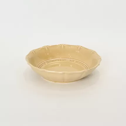 Milk coffee yellow Curly Leaf Emboss Plate