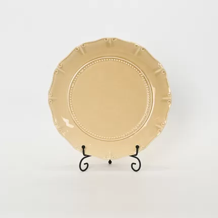 Milk coffee yellow Curly Leaf Emboss Plate