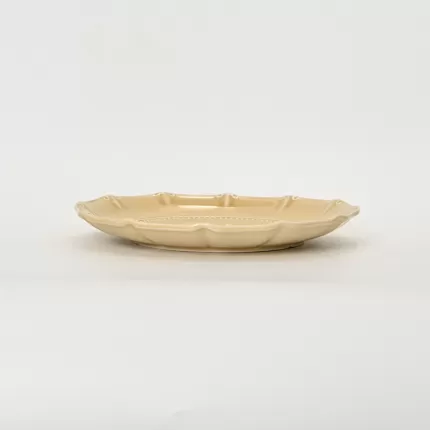 Milk coffee yellow Curly Leaf Emboss Plate