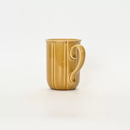 Apricot leaf yellow Curly Leaf Emboss Mug