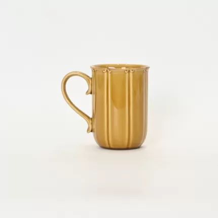 Apricot leaf yellow Curly Leaf Emboss Mug