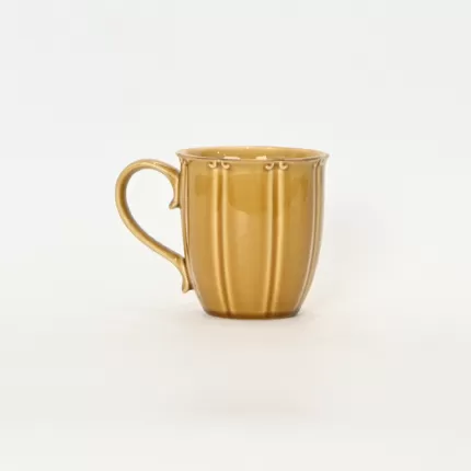 Apricot leaf yellow Curly Leaf Emboss Mug