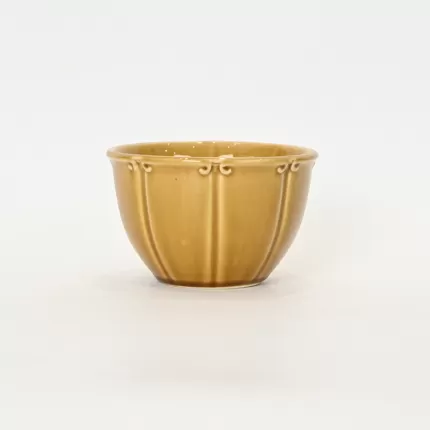 Apricot leaf yellow Curly Leaf Emboss Bowl