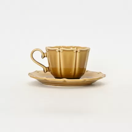 Apricot leaf yellow Curly Leaf Emboss Mug