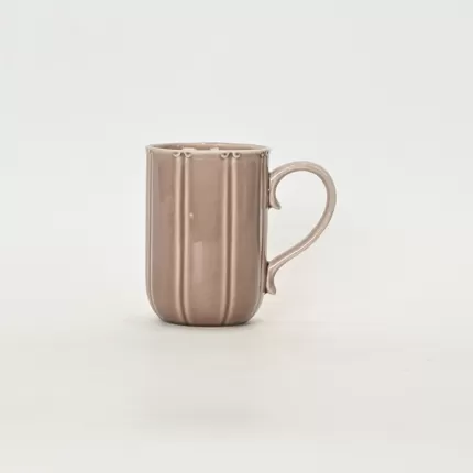 Light grey purple Curly Leaf Emboss Mug