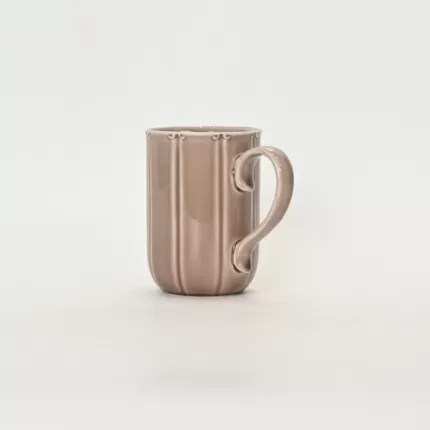 Light grey purple Curly Leaf Emboss Mug