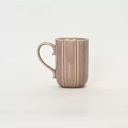 Light grey purple Curly Leaf Emboss Mug