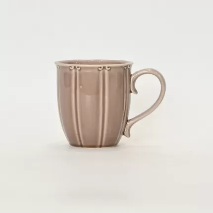Light grey purple Curly Leaf Emboss Mug