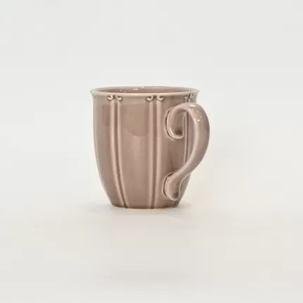Light grey purple Curly Leaf Emboss Mug